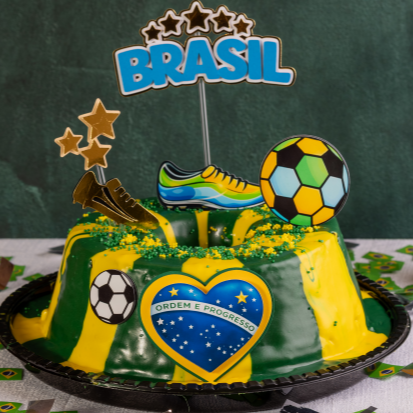 Bolo Tradicional - Paixão verde e amarela