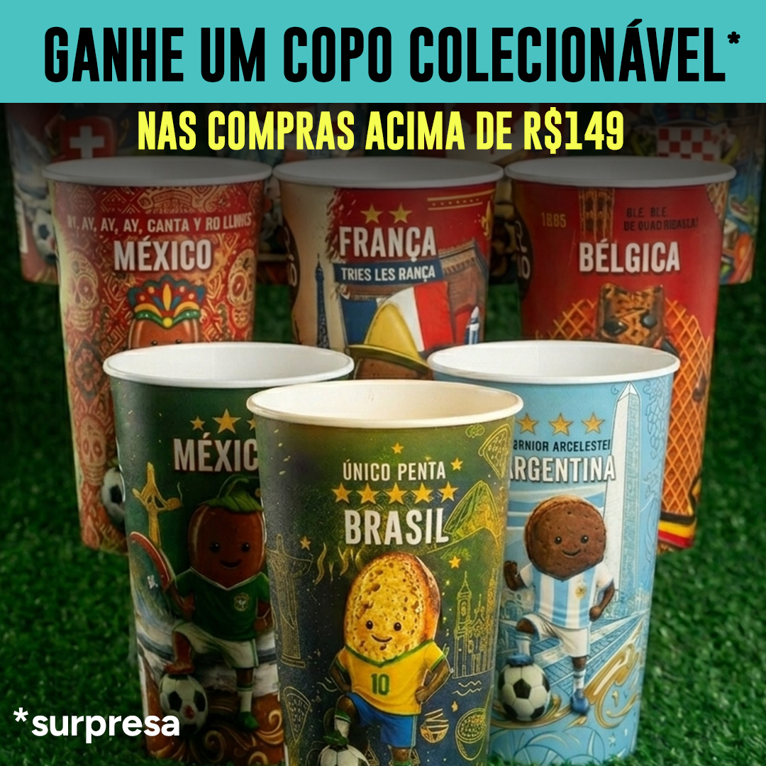 Compras acima de R$149 ganham um Copo Colecionável Surpresa