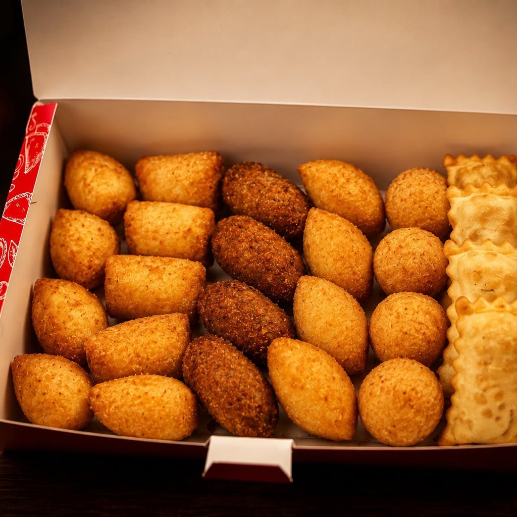 25 Mini Salgados Fritos