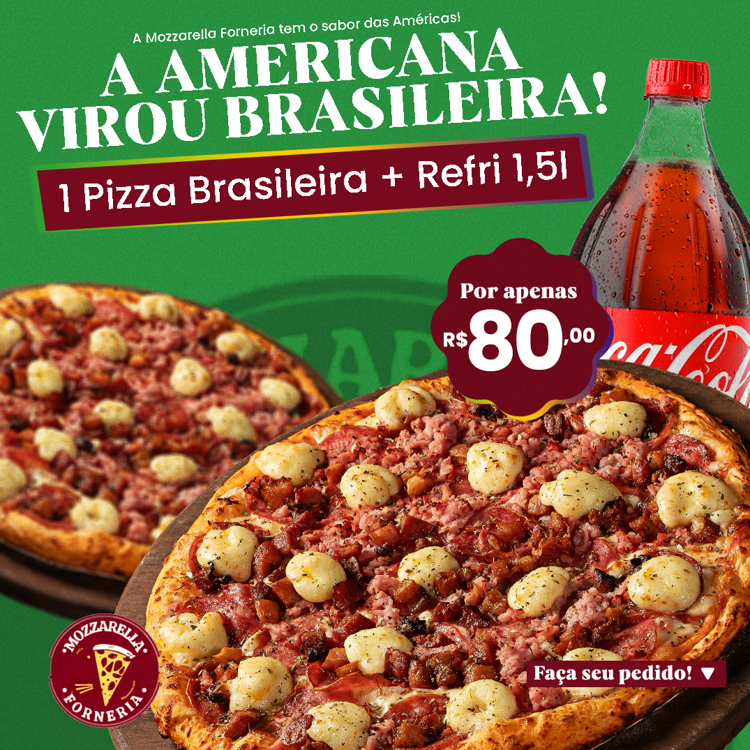 Pizza Gigante Brasileira + Refrigerante 1,5L