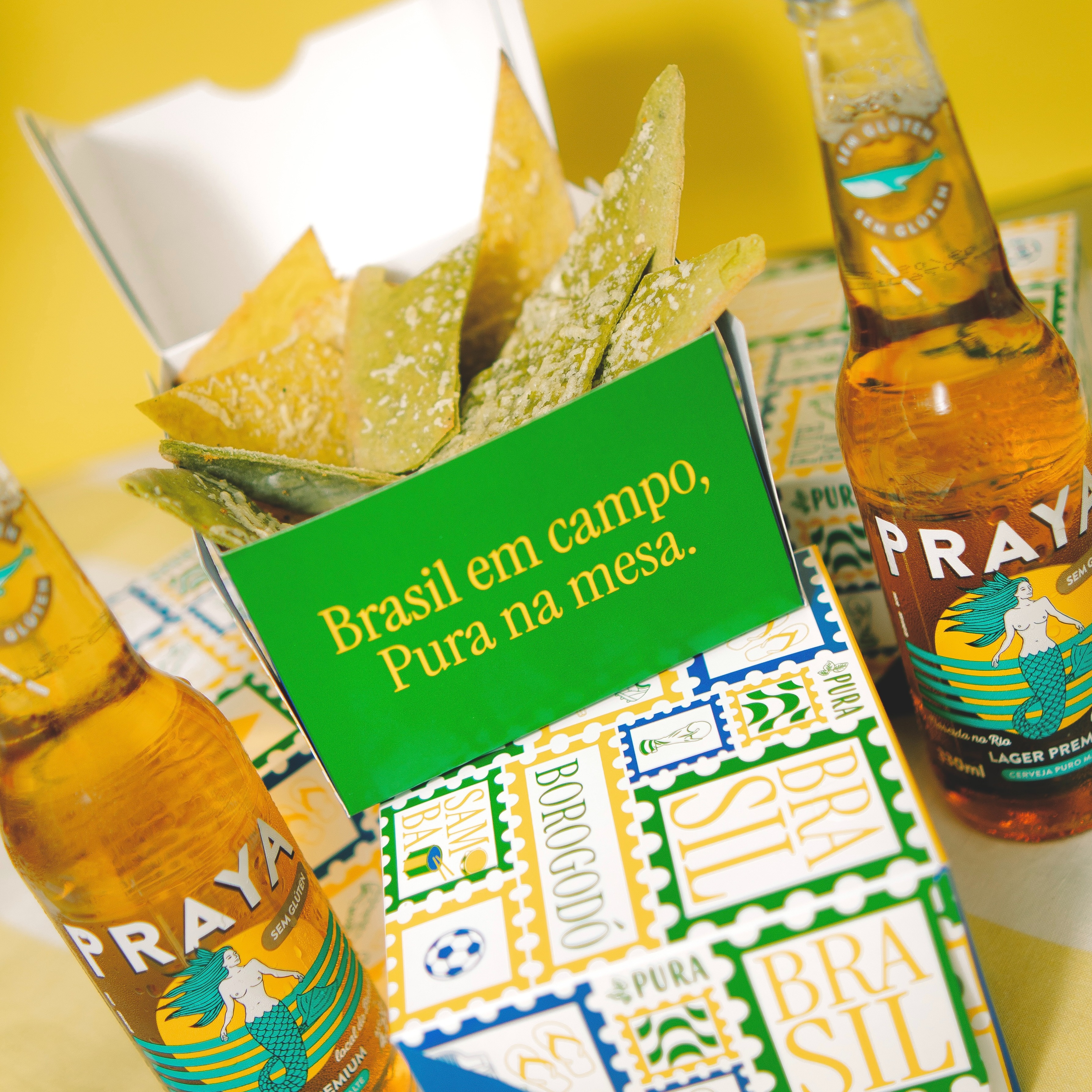 Ganhe 2 cervejas Praya na compra de 4 Pura Chips