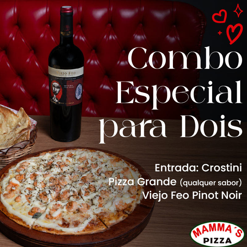 Jantar para Dois: Crostini, Pizza Grande e Vinho Viejo Feo Pinot Noir
