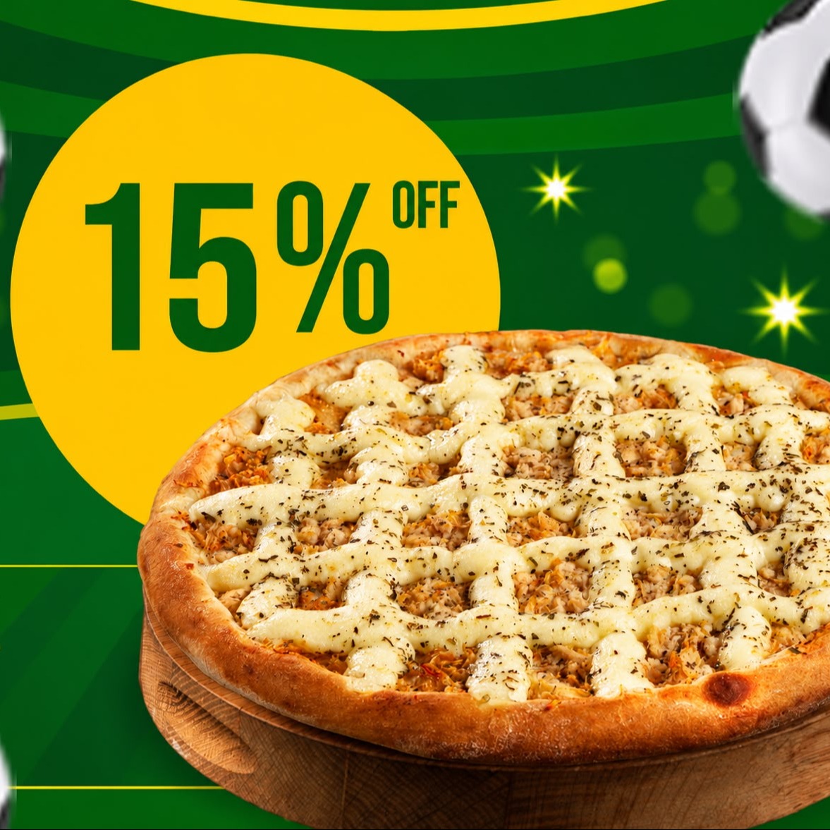 Pizzas 30cm (6 fatias) com 15%OFF - COPA