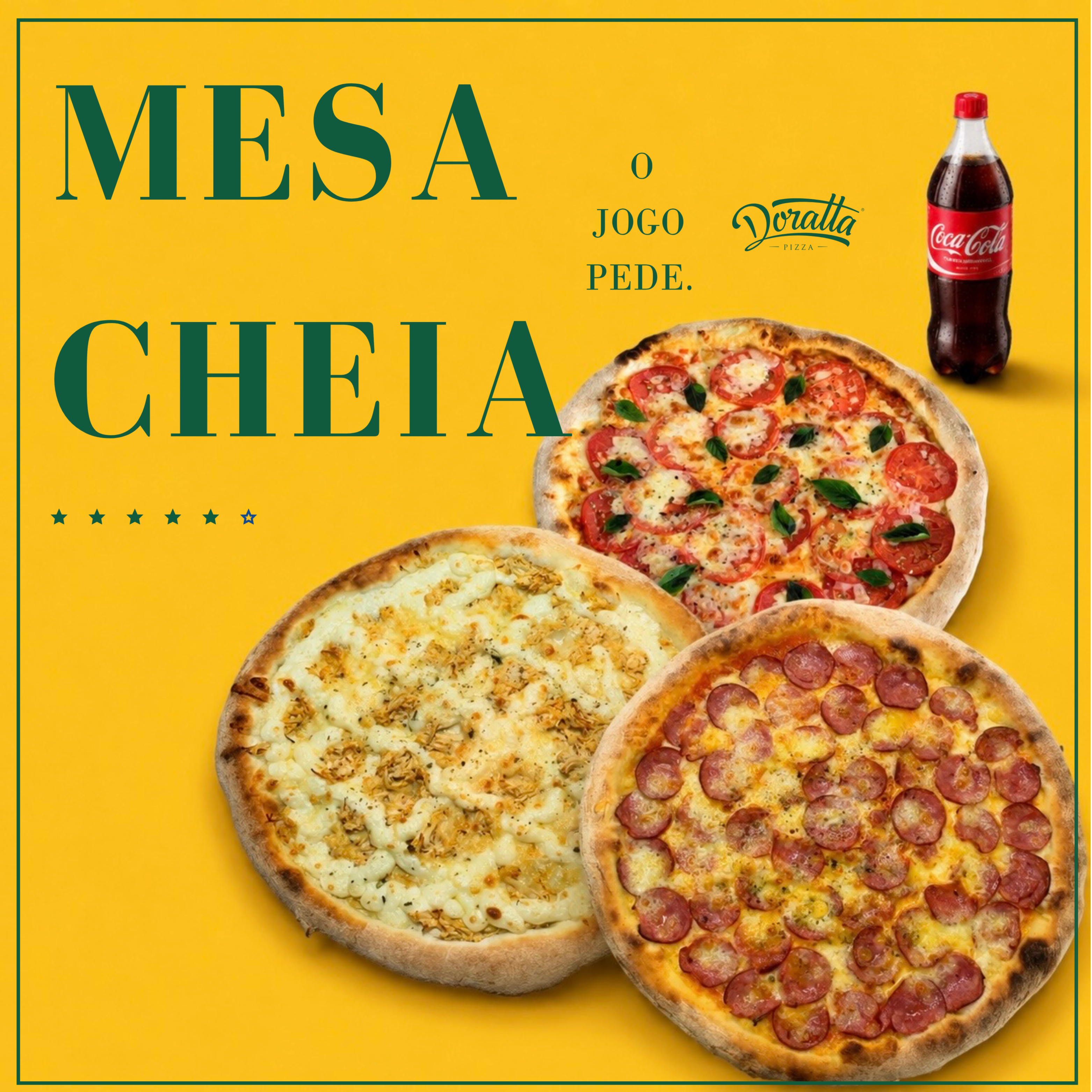 Combo Mesa Cheia: 3 Gigantes + Coca Cola 2L