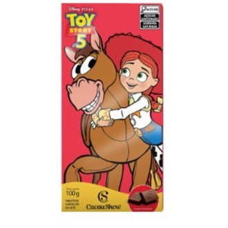 Tablete Toy Story de Chocolate ao Leite Jessie e Bala no Alvo 100g