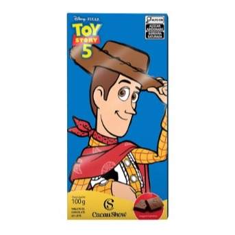 Tablete Toy Story de Chocolate ao Leite Woody 100g