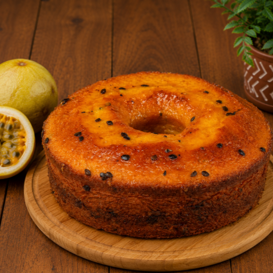 Bolo de Maracujá com Gotas de Chocolate