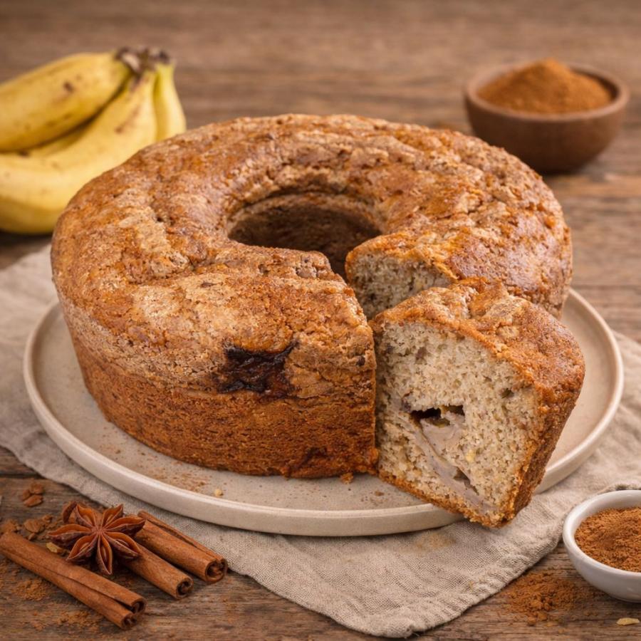Bolo de Banana com Canela