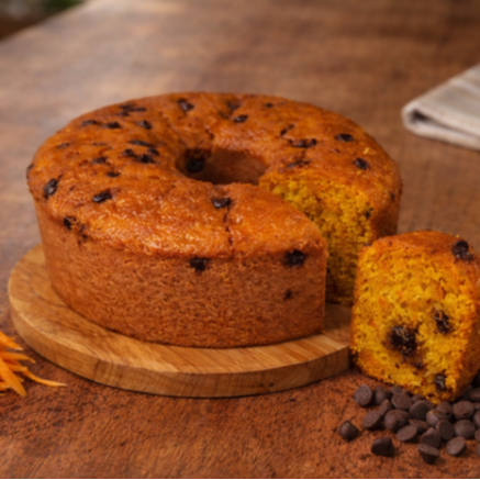 Bolo de Cenoura com Gotas de Chocolate