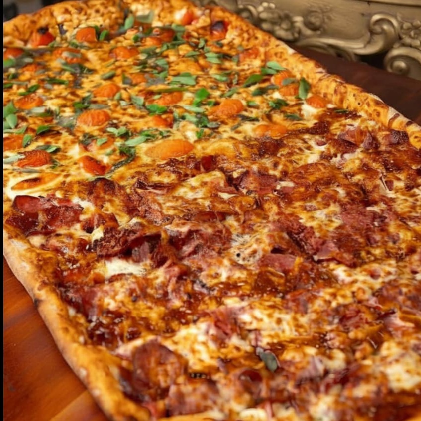 Pizza Metro Tabuleiro 1/2 Calabresa Bbq 1/2 Marguerita