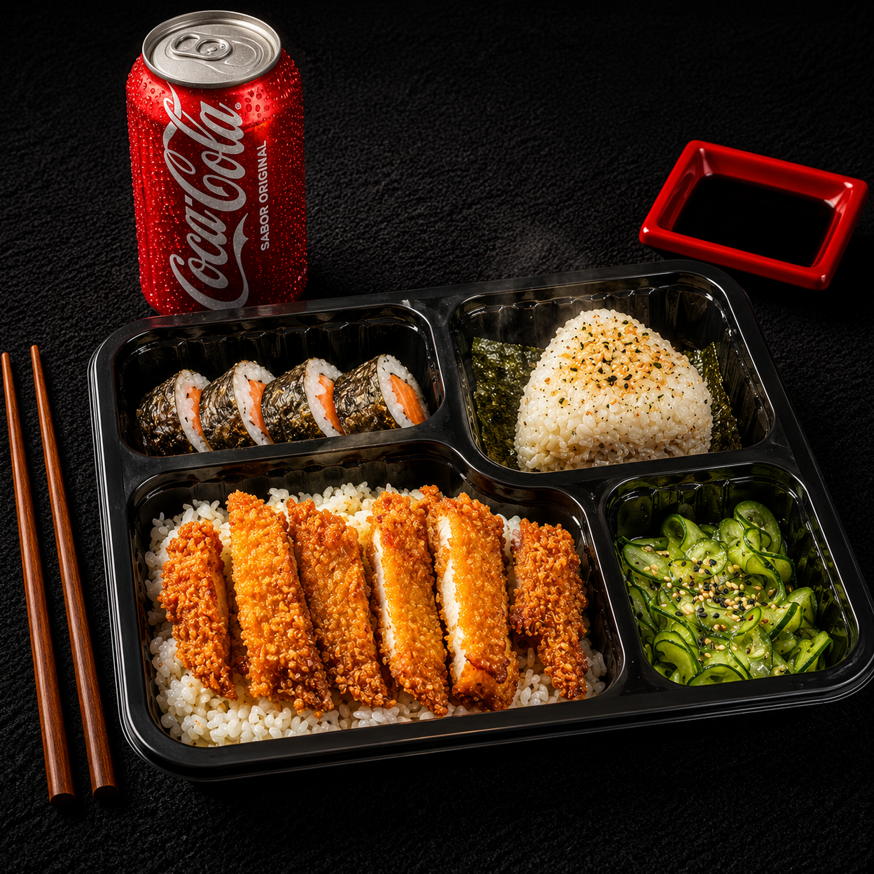 Obentô Capitão 03 + Coca Cola Lata (350ml)