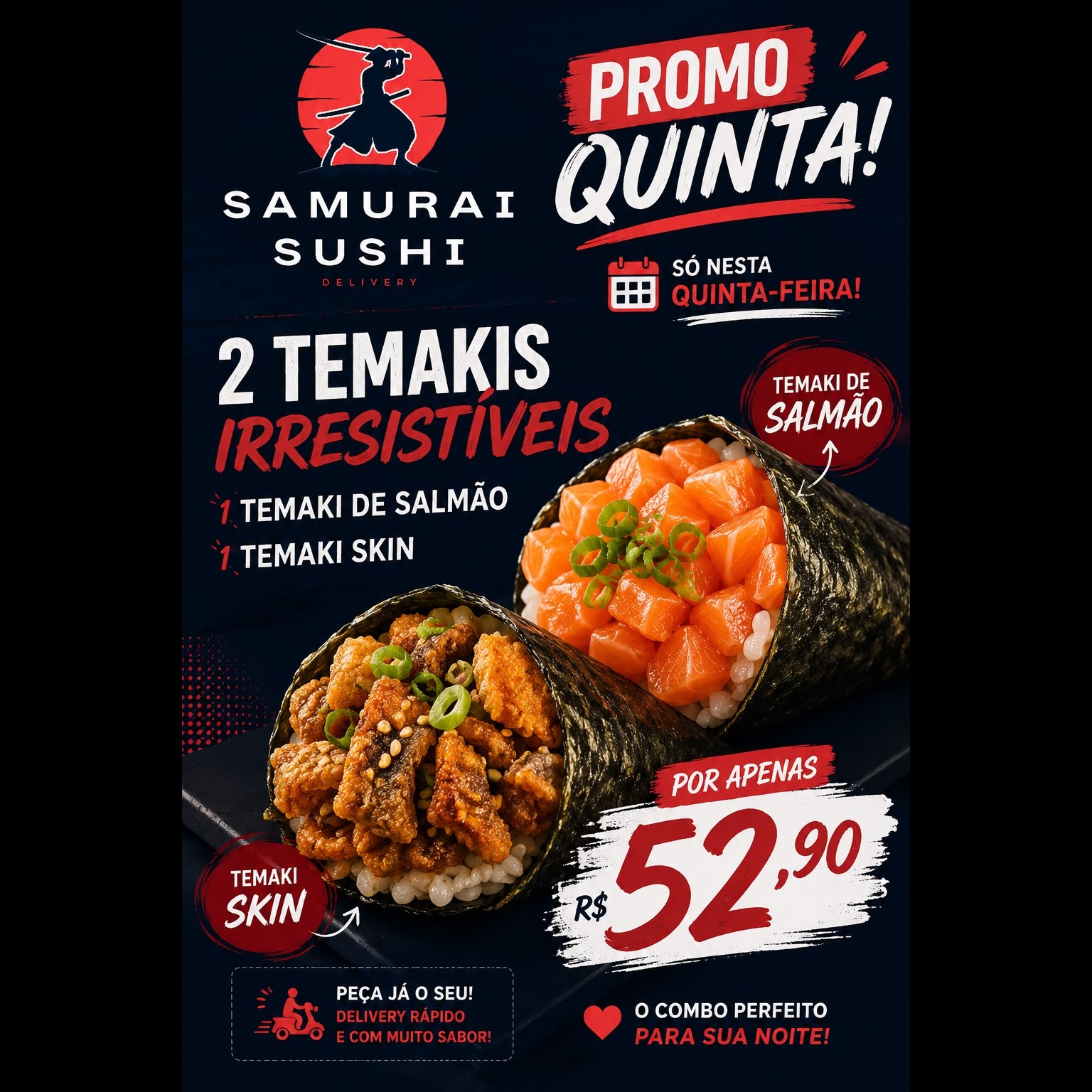 1 Temaki de Salmão 1Temaki Skin 