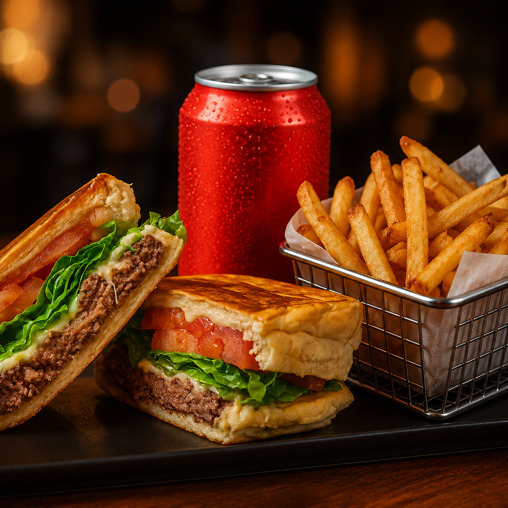 X Salada + Fritas Crispy Individual 150gr + Coca Cola  Lata350ml