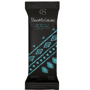 Tablete Bendito Cacao de Chocolate 55% Cacau 20g