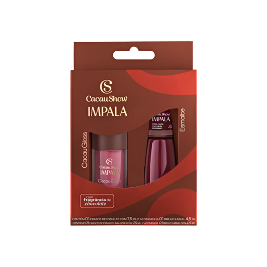 Kit Impala Rosa com Esmalte e Gloss Labial