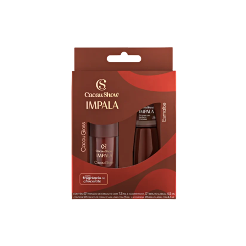Kit Impala Marrom com Esmalte e Gloss Labial