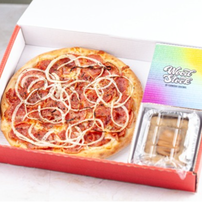 Box com Pizza Salgada 20cm + Brownie ou Brookie