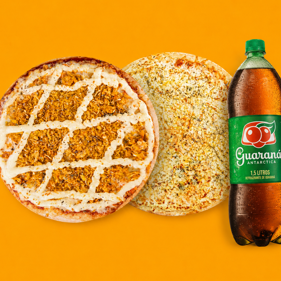 Pizza em Dobro | Pizza 35 cm + Pizza 30 cm + Redri 1,5L