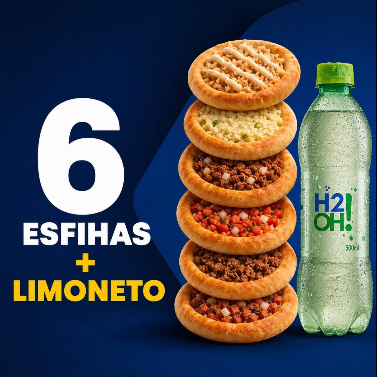 6 Esfihas + Limoneto 