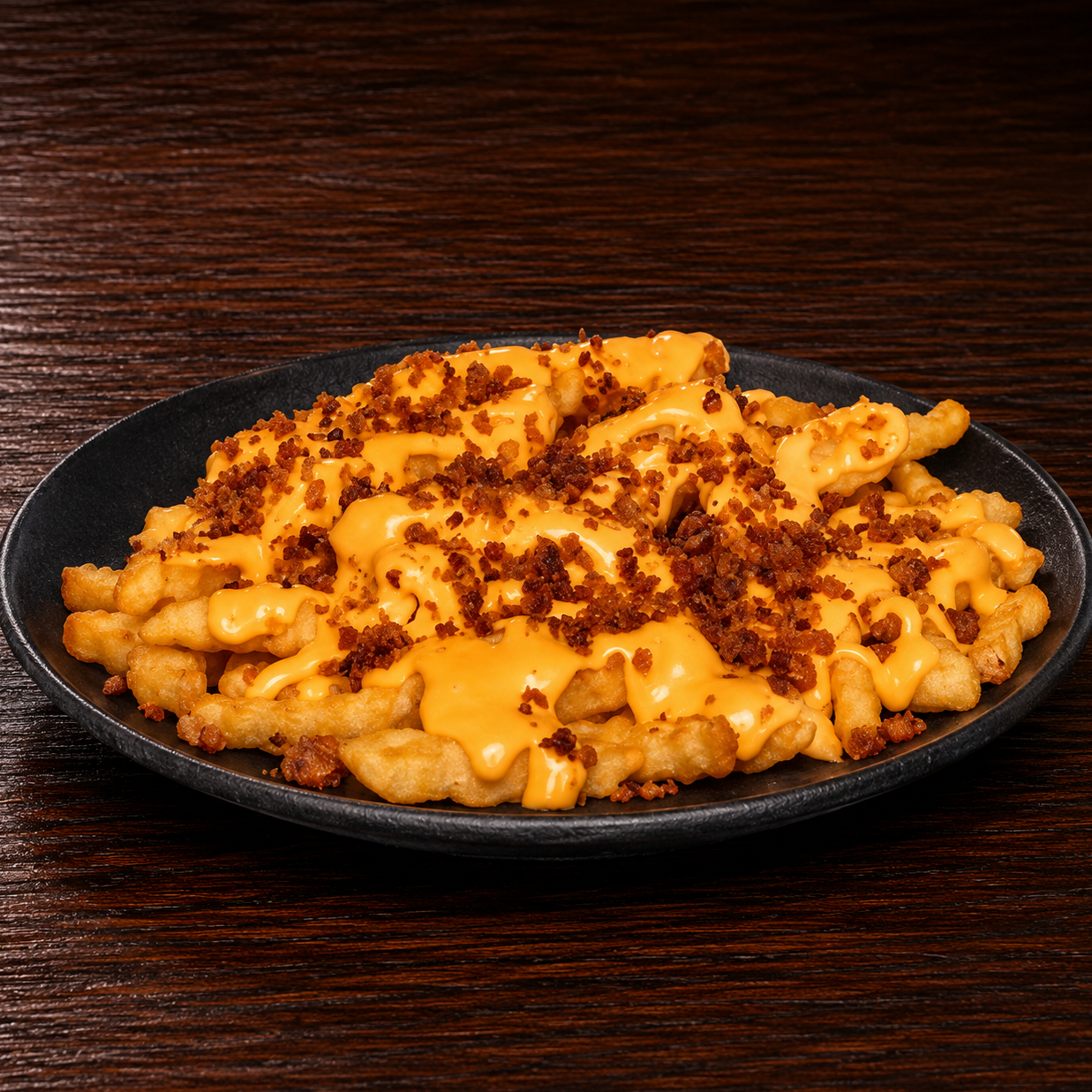 FRITAS COM CHEDDAR E BACON