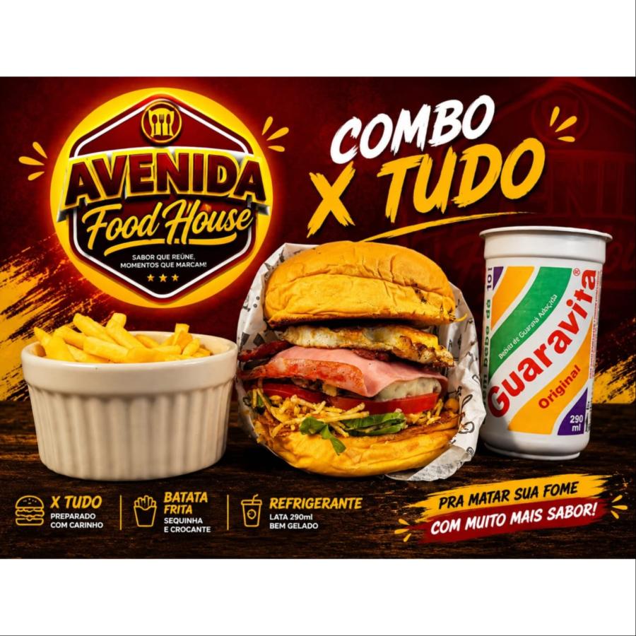 COMBO X-TUDO+ BATATA+ GUARAVITA
