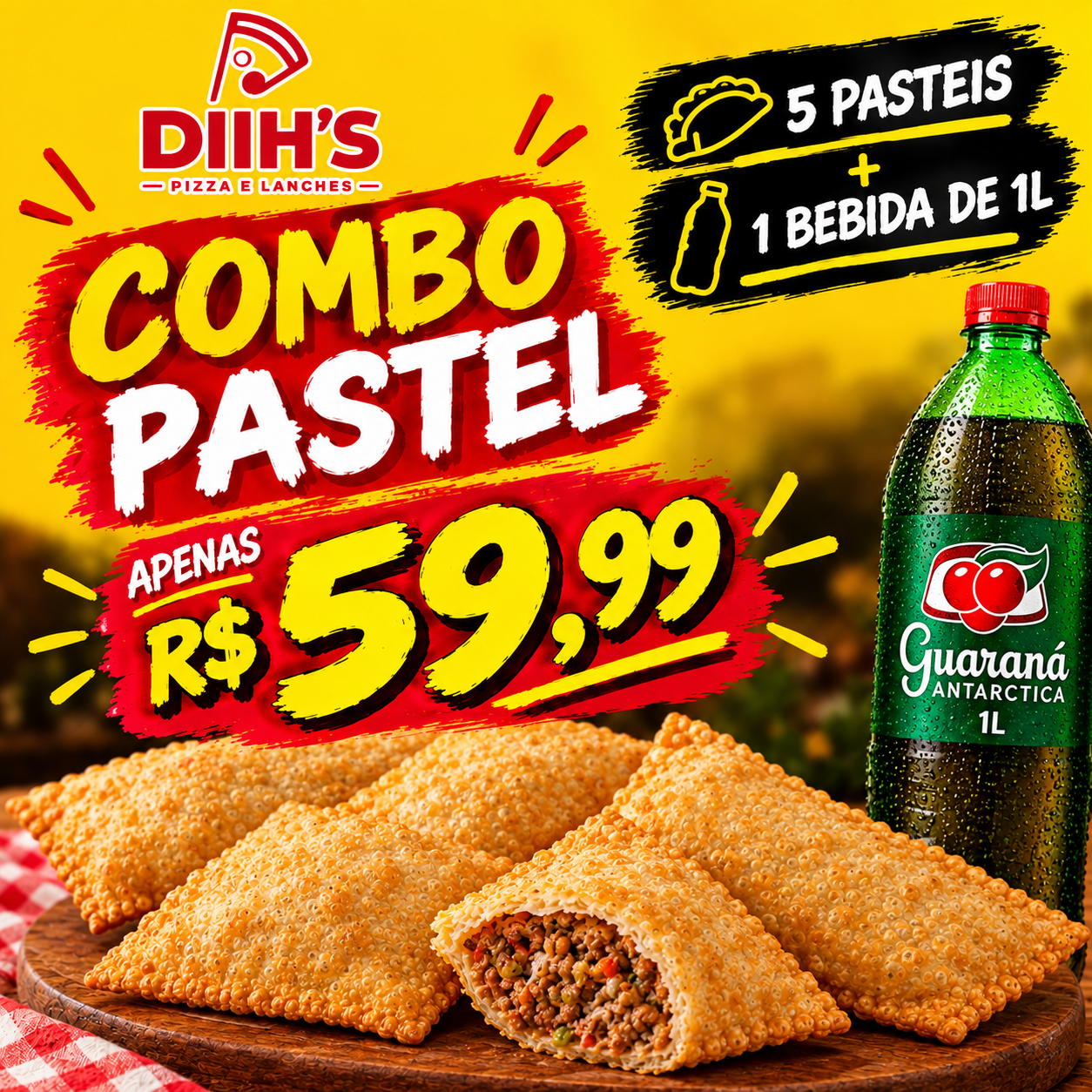 COMBO PASTEL + REFRI GRÁTIS