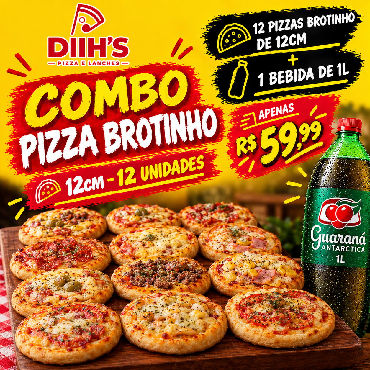 COMBO 12 BROTINHO + 1 BEBIDA GRÁTIS