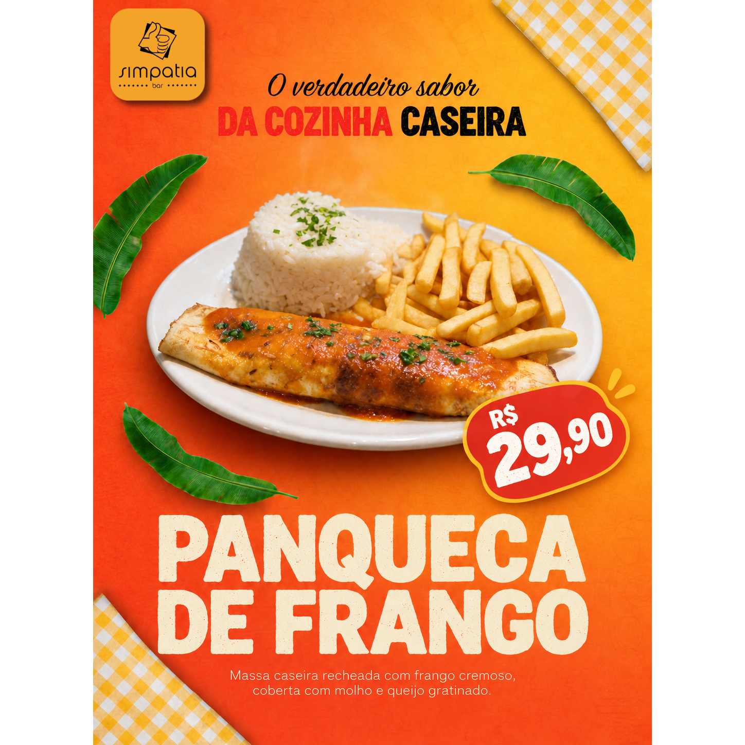 PROMOÇÃO: Panqueca de frango