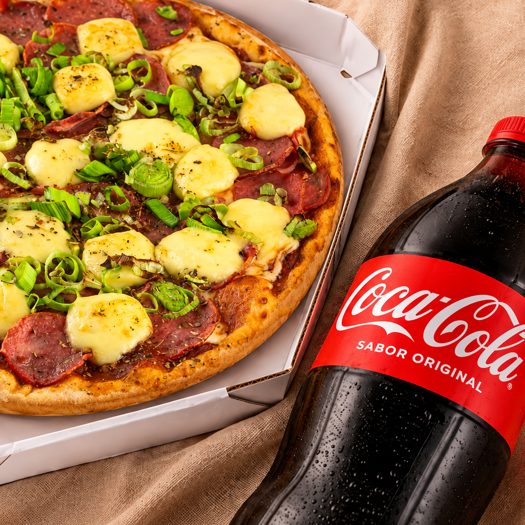 Pizza Giga Salgada 40cm + Coca Cola 1,5l Grátis
