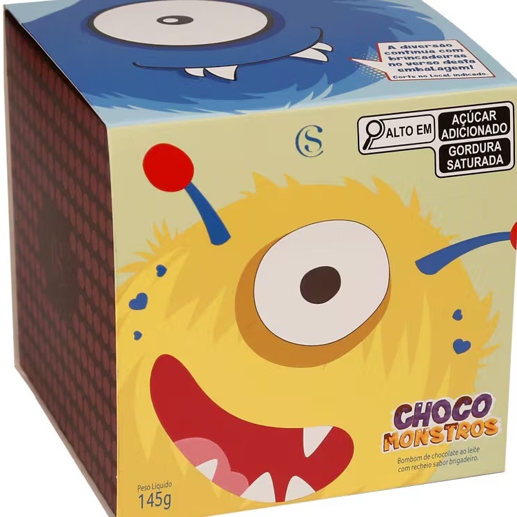 Caixa de Bombons Cubo ao Leite Chocomonstros 145g