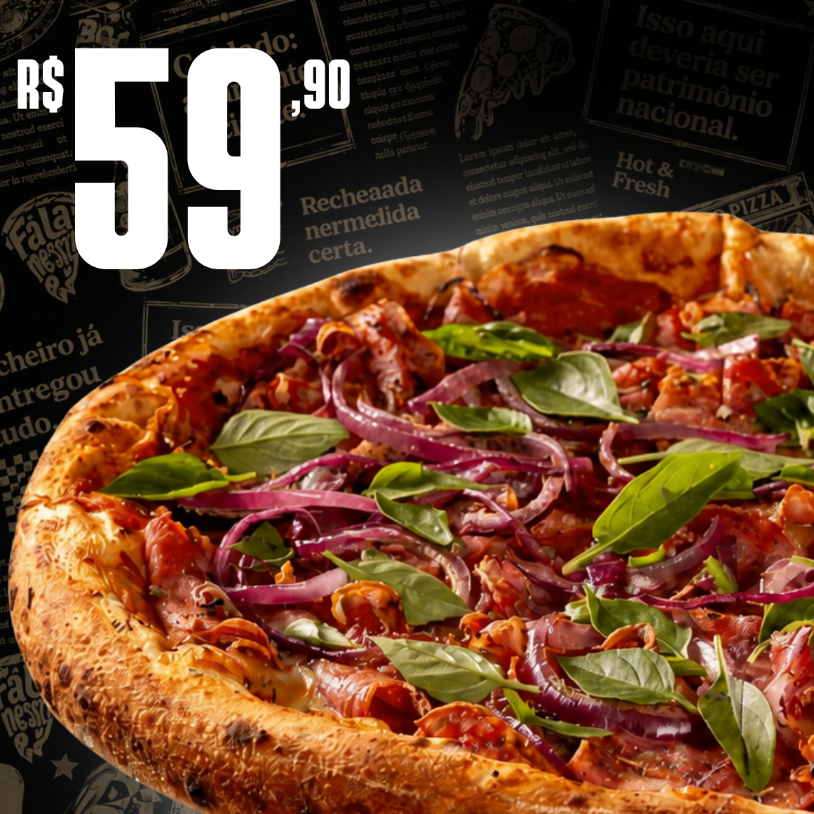 Pizza Grande (6 Fatias) Qualquer Sabor por R$59,90 | Promo