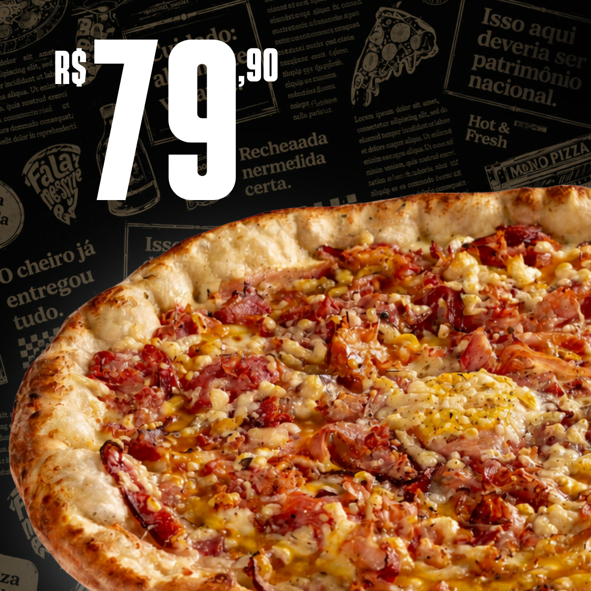 Pizza Gigante (8 Fatias) Qualquer Sabor por R$79,90 | Promo
