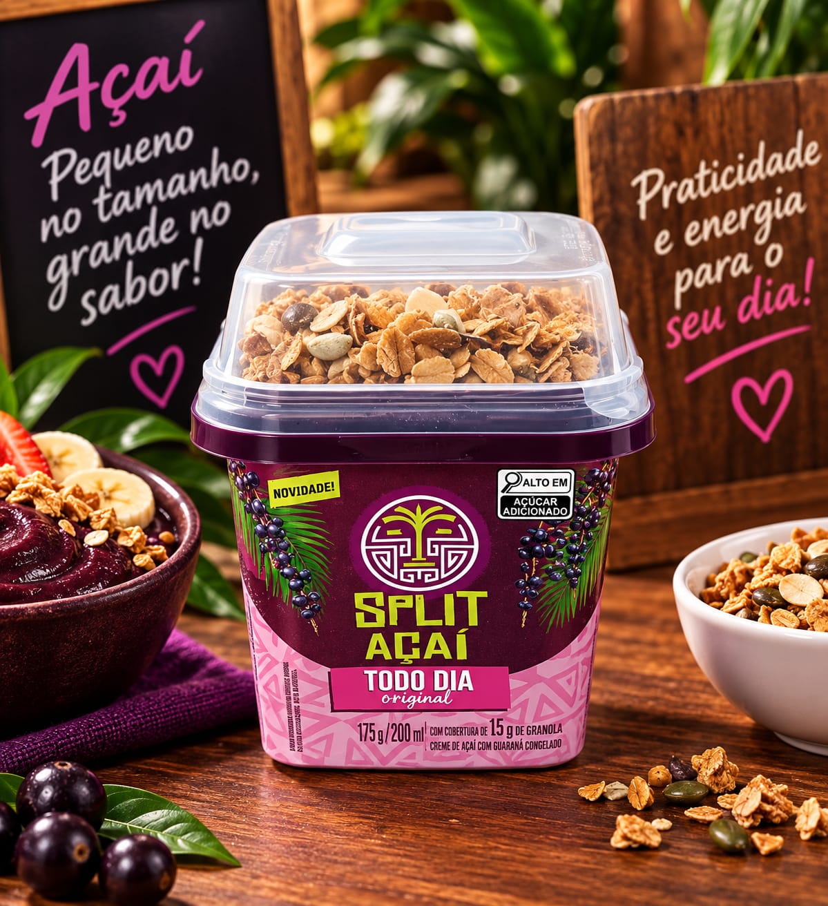 SPLIT ACAI ORIGINAL / TODO DIA / RX / 200 ML / GRANOLA / UND