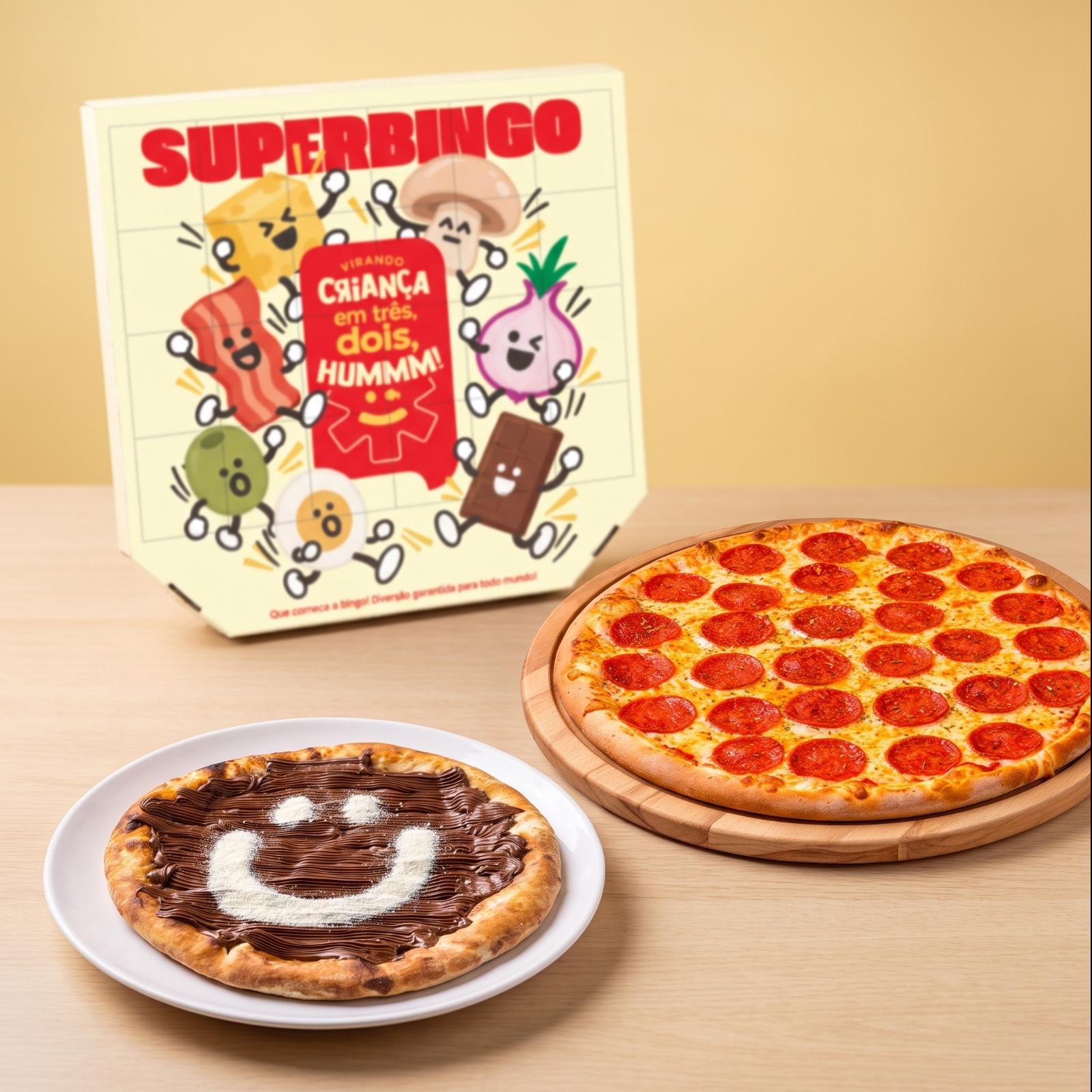 Combo Pizza 35 cm + Pizza Sorriso Hummm! 25 cm + Caixa 35 cm Super Bingo