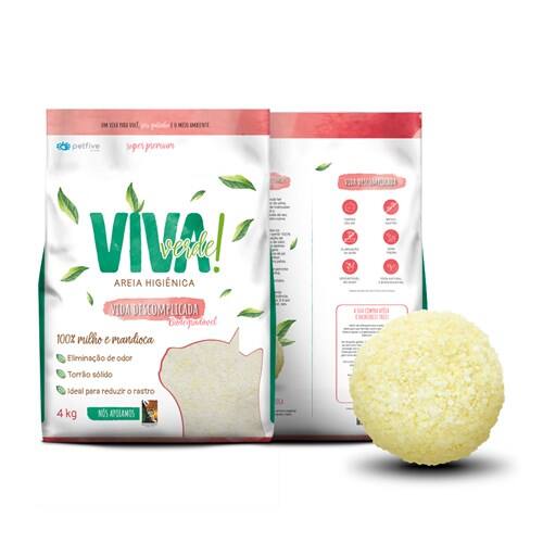 Areia Gatos Viva Verde Vida Descomplicada 4kg