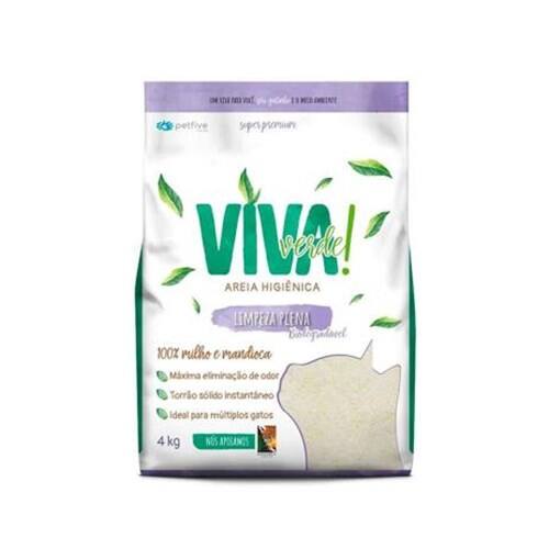 Areia Higiênica Biodegradável Limpeza Plena Viva Verde 4kg