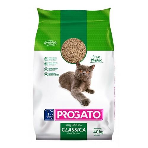 Areia Higiênica Progato Classica Grãos Médios 4kg