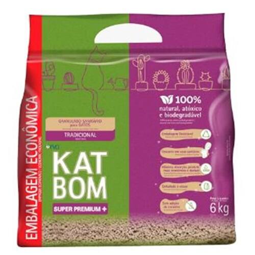 Areia Katbom Tradicional para Gatos Fvo 6kg