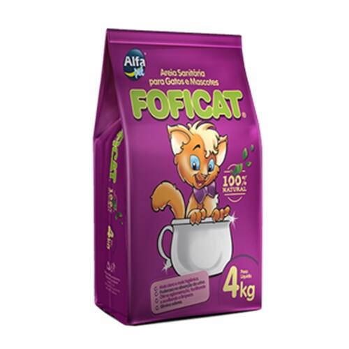 Areia Sanitária para Gatos Monello Foficat Embalagem 4kg