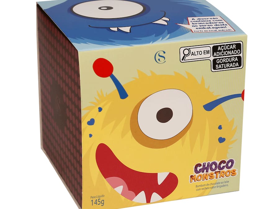 Caixa de Bombons Cubo ao Leite Chocomonstros 145g