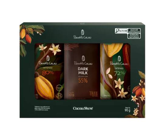 Caixa de Tabletes Intensos Bendito Cacao 90g