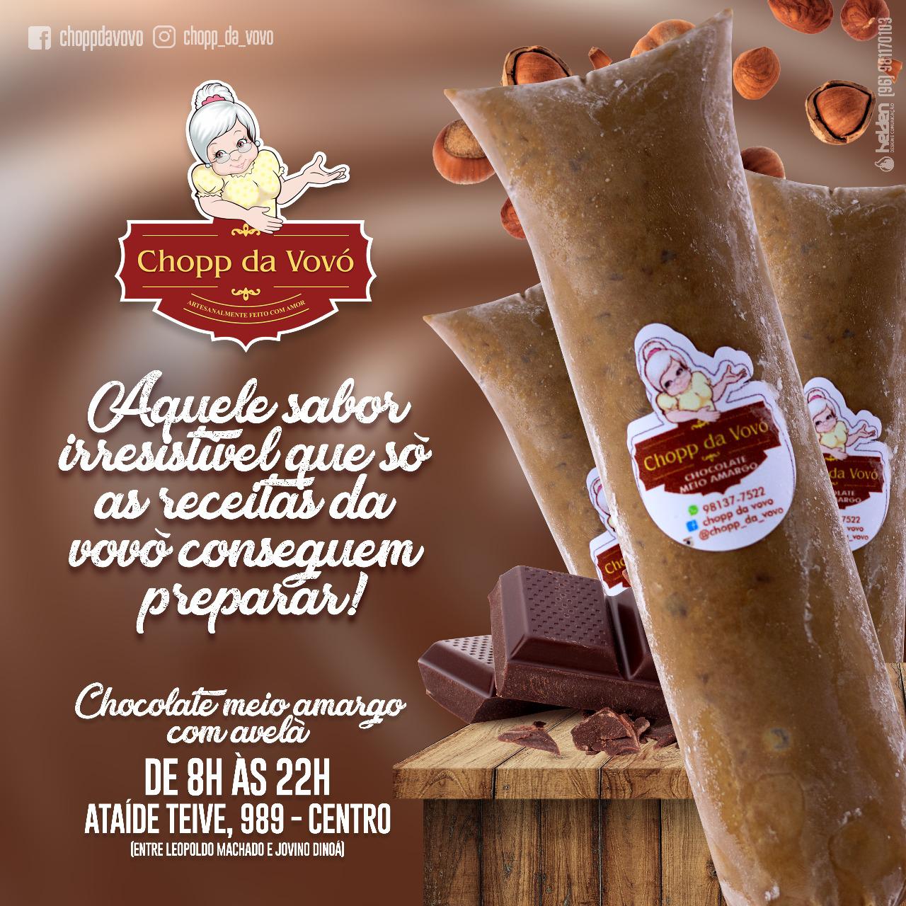 Chocolate  meio amargo com avelã- 180 ml