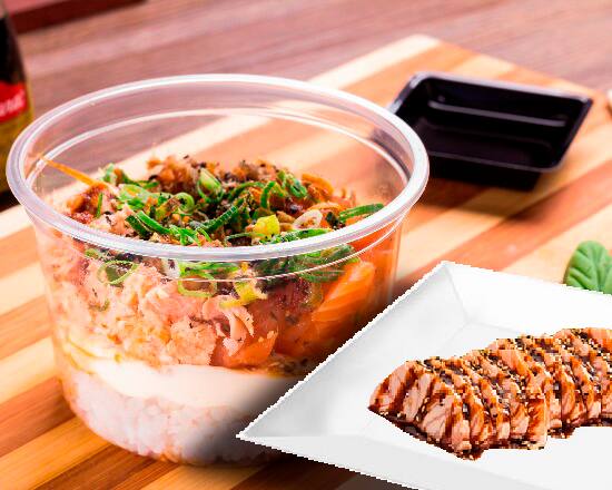 Combo 2 Poke + 15 Sashimis Salmão Maçaricados