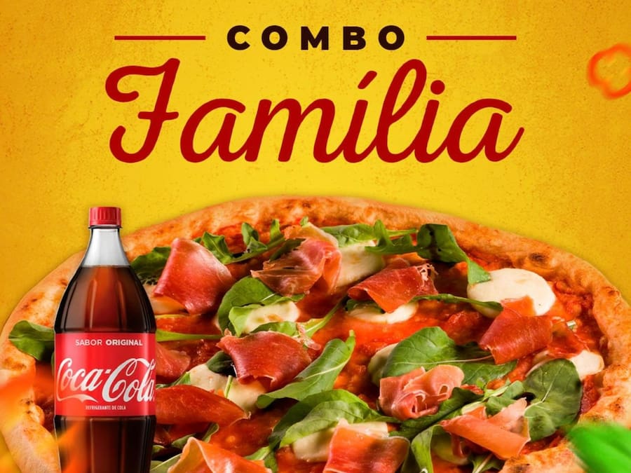 Combo família: pizza grande (até 2 sabores) + 1 Coca Cola