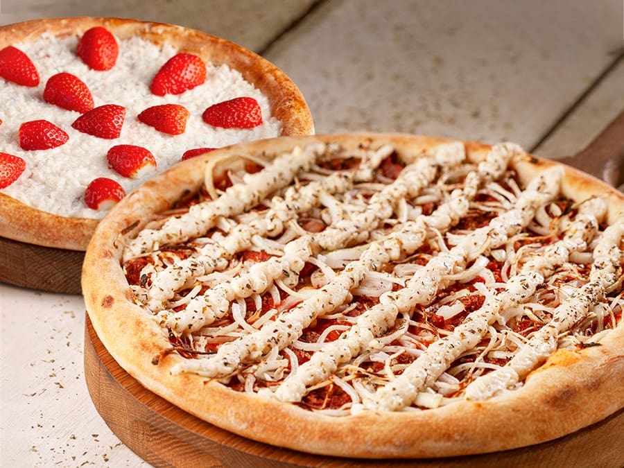 Combo Vegano - 1 pizza 30cm e ganhe 25% de desconto na 2ª pizza doce (30cm+30cm)