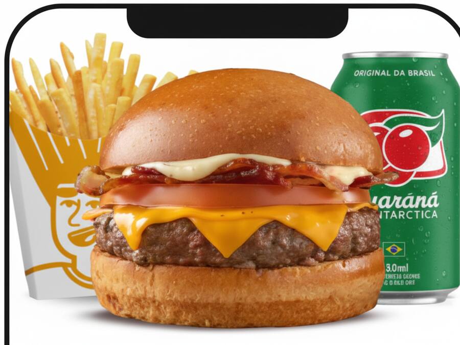 Nô Burguer + Batata + Guaraná Lata