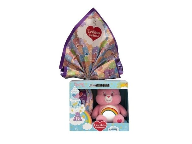 Ovo De Páscoa Ao Leite Pelúcia Animadinha Com Led Ursinhos Carinhosos 170g