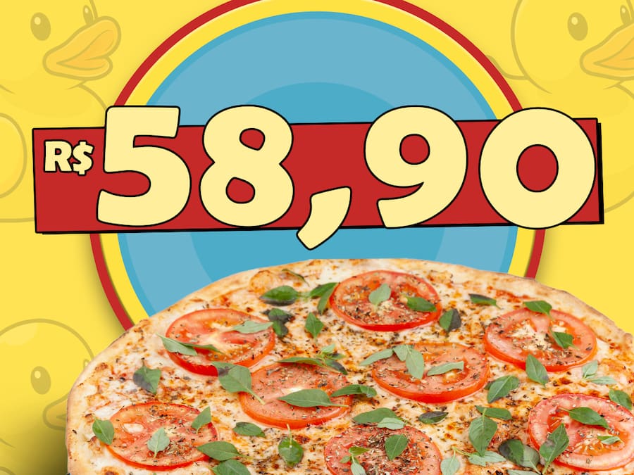 Pizza até 2 sabores "35cm" por 58,90.