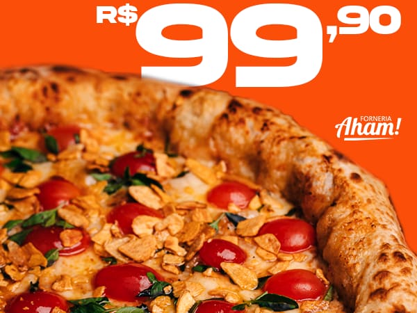 Pizza de 40cm qualquer sabor por R$99,90 + Brotinho Grátis!