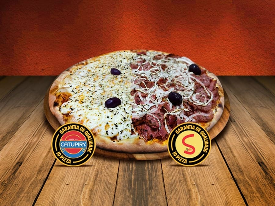 Pizza Grande Portuguesa + Calabresa (08 pedaços)